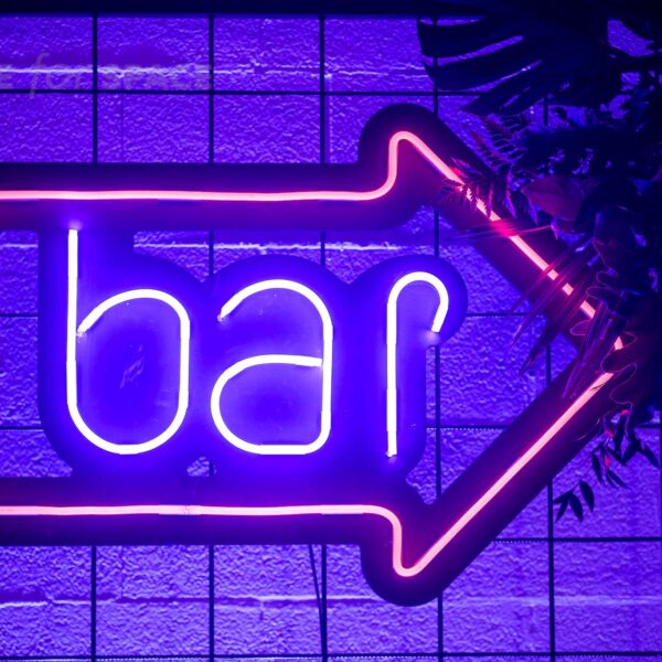 neon bar ze strzałką